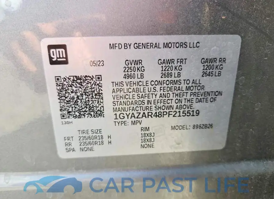 1GYAZAR48PF215519# 13