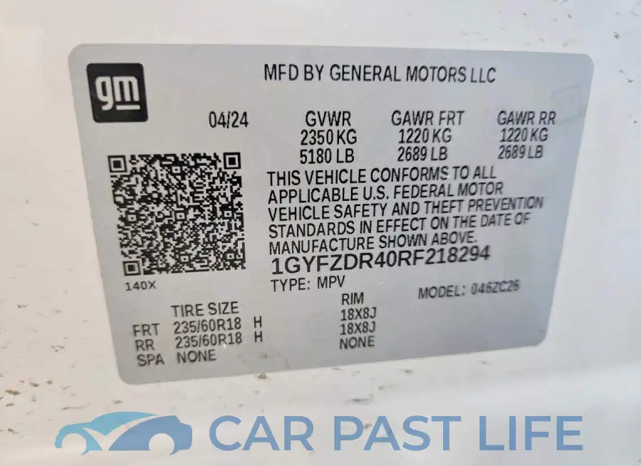 1GYFZDR40RF218294# 12