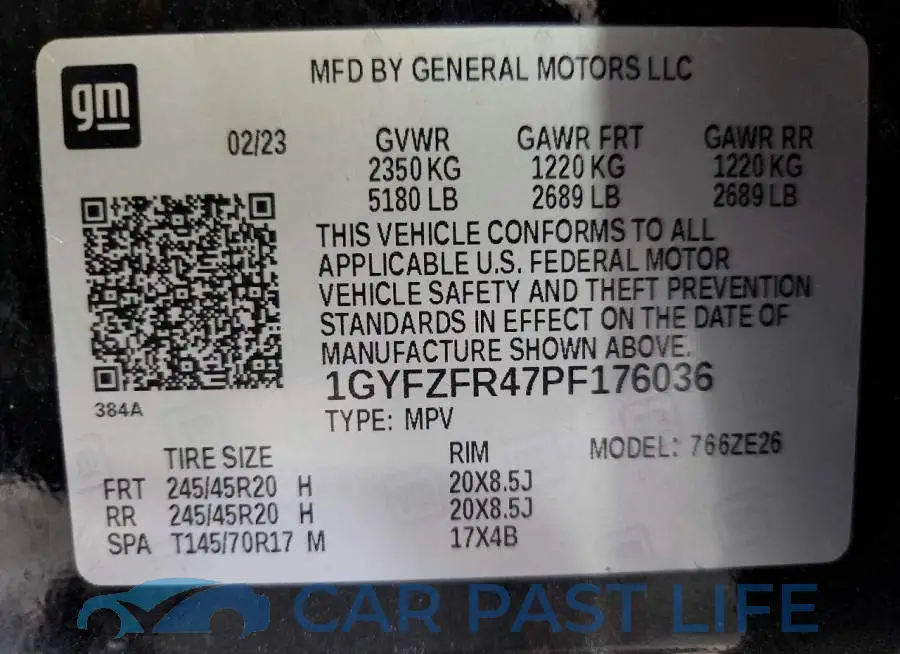 1GYFZFR47PF176036# 12