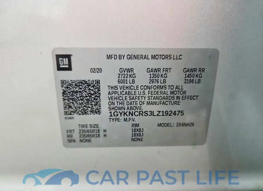 1GYKNCRS3LZ192475# 13
