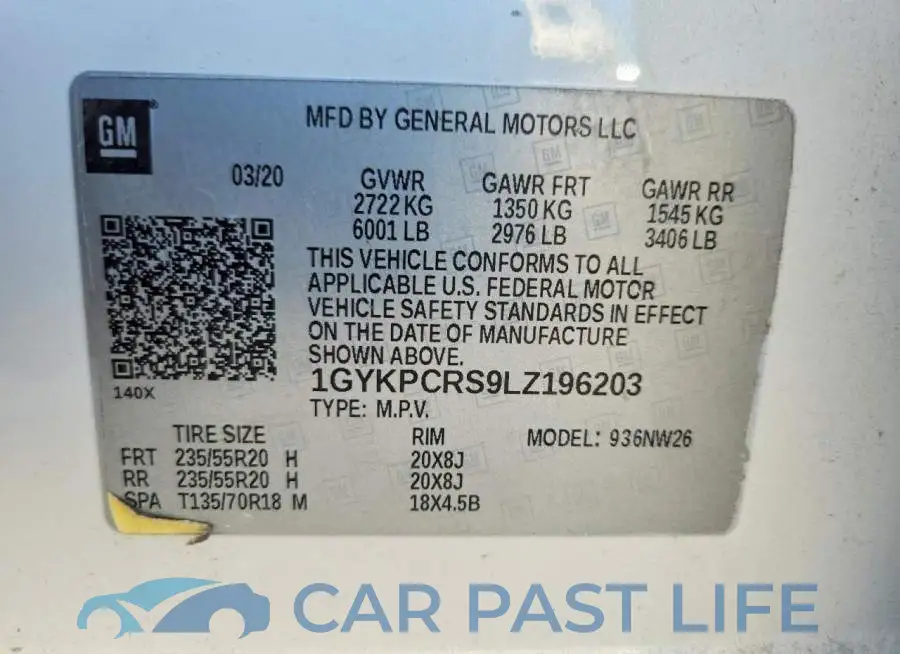 1GYKPCRS9LZ196203# 12