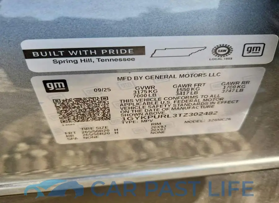 1GYKPURL3TZ302482# 13