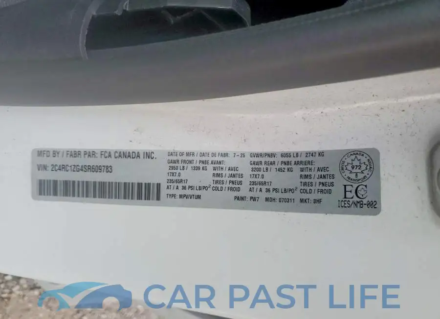 2C4RC1ZG4SR609783# 13
