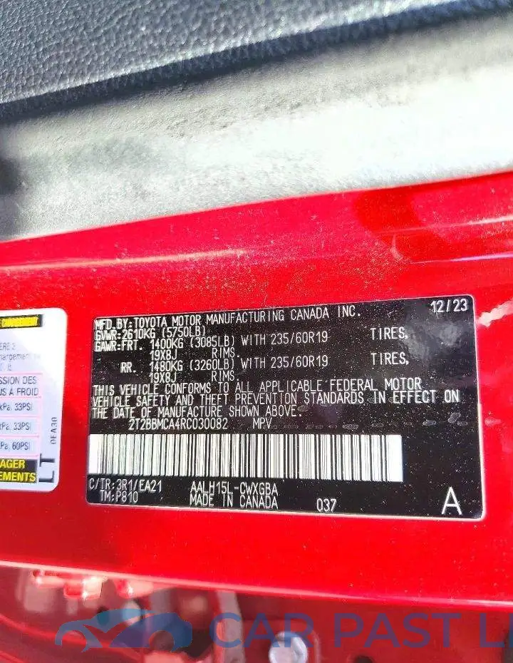 2T2BBMCA4RC030082# 13