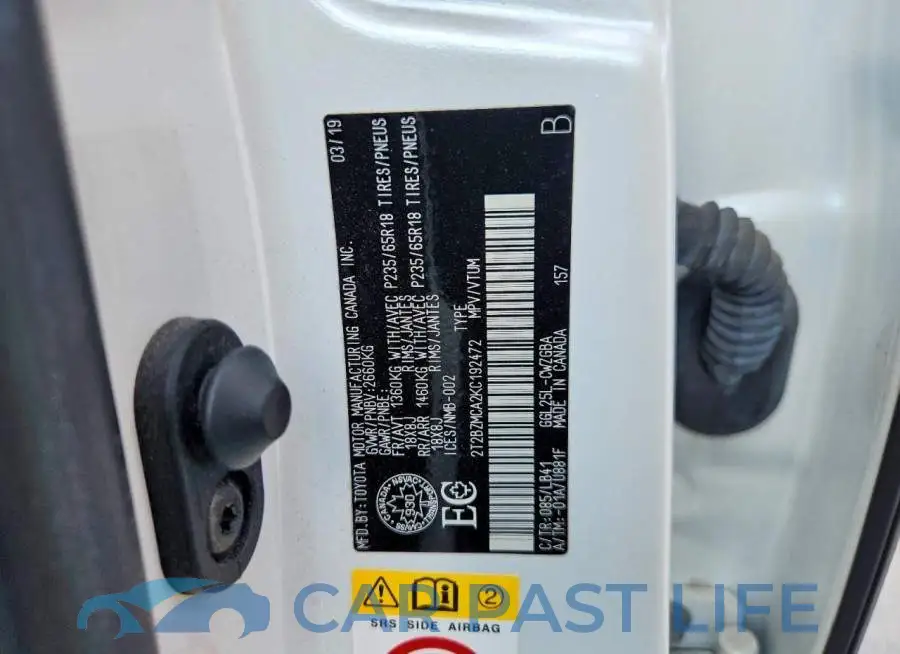 2T2BZMCA2KC192472# 13