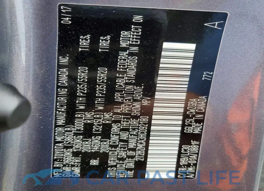 2T2BZMCA3HC092180# 14