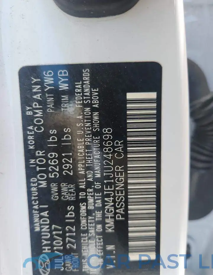 KMHGN4JE1JU248698# 12