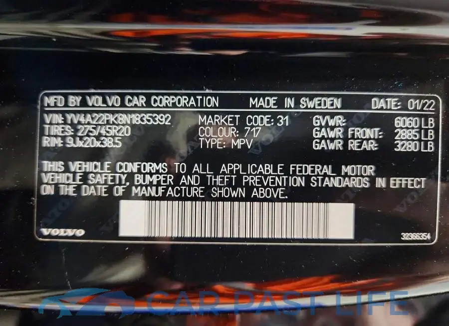 YV4A22PK8N1835392# 13