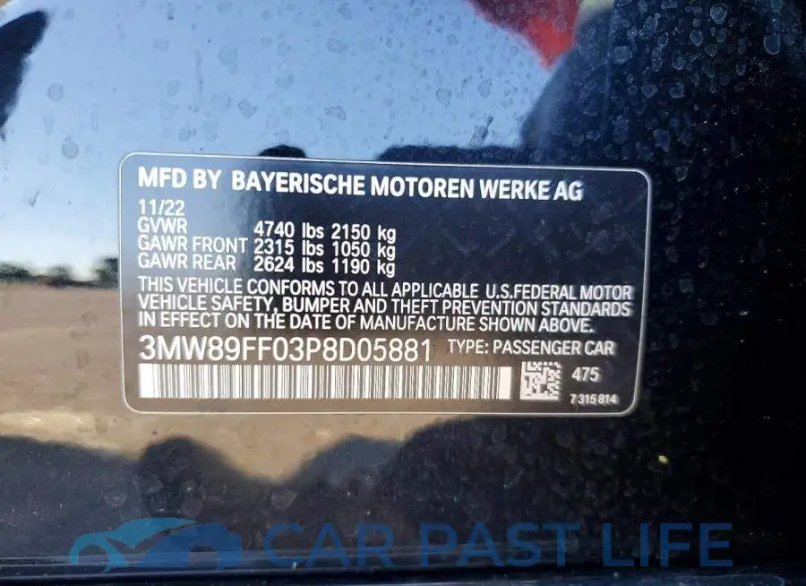 3MW89FF03P8D05881# 12