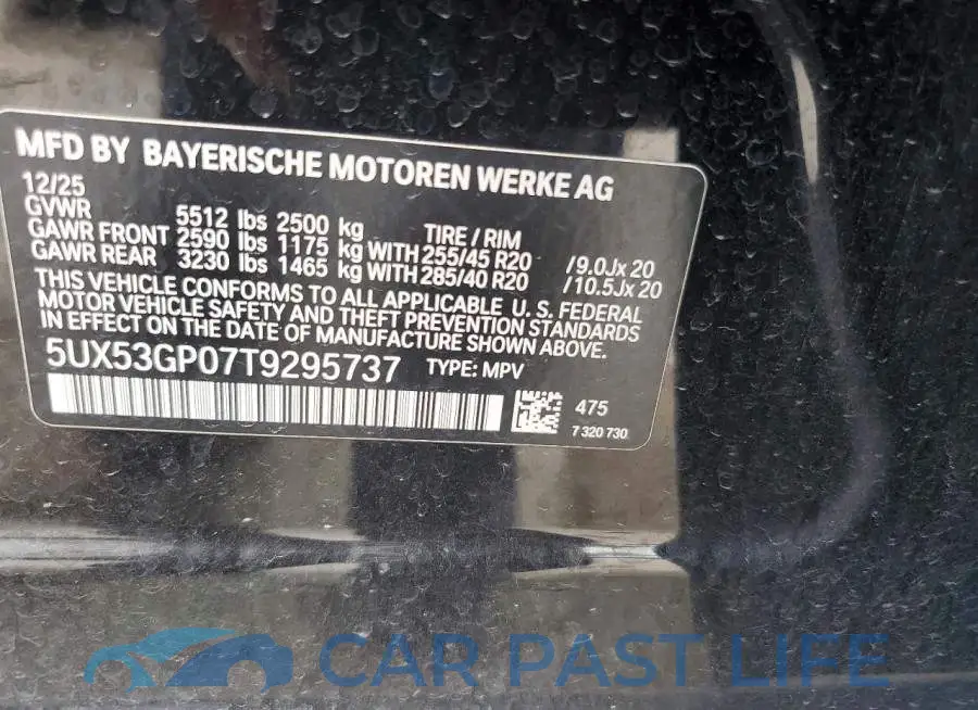 5UX53GP07T9295737# 13