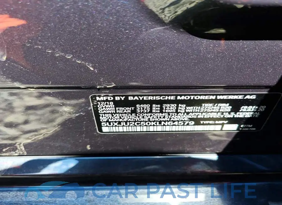 5UXJU2C50KLN64579# 13