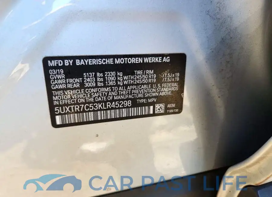 5UXTR7C53KLR45298# 12