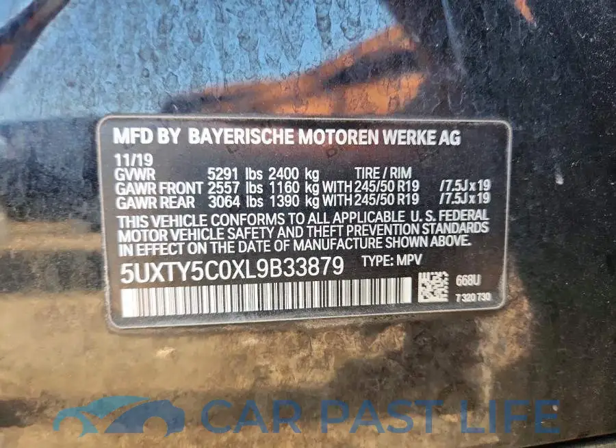 5UXTY5C0XL9B33879# 12