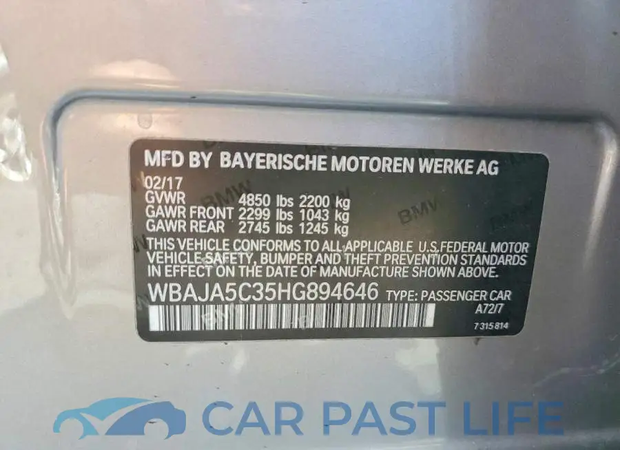 WBAJA5C35HG894646# 12