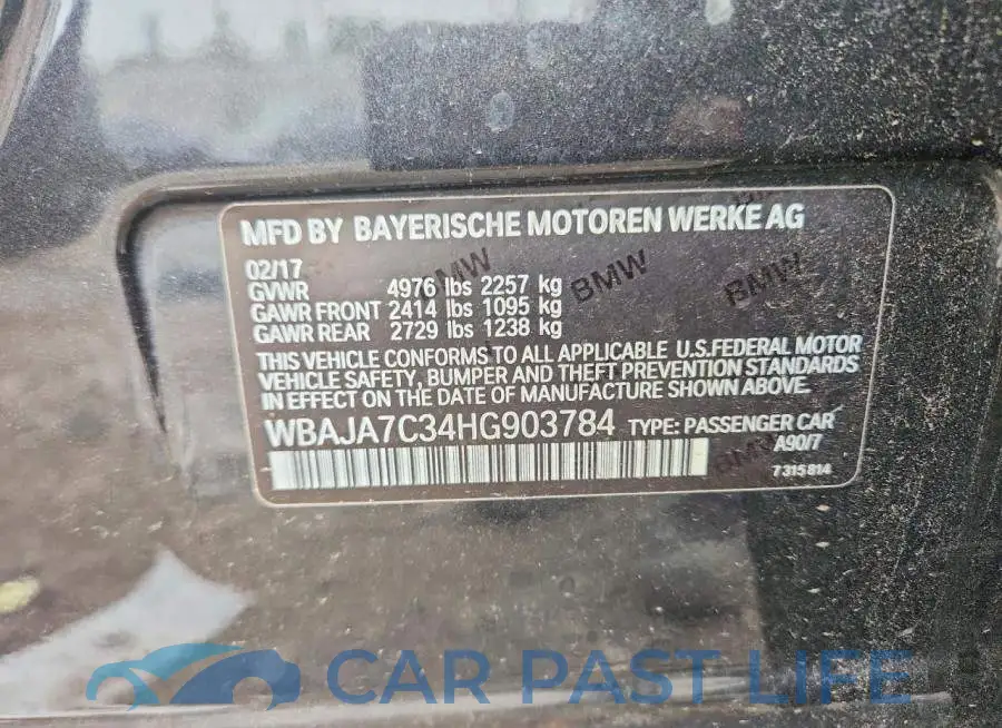 WBAJA7C34HG903784# 12