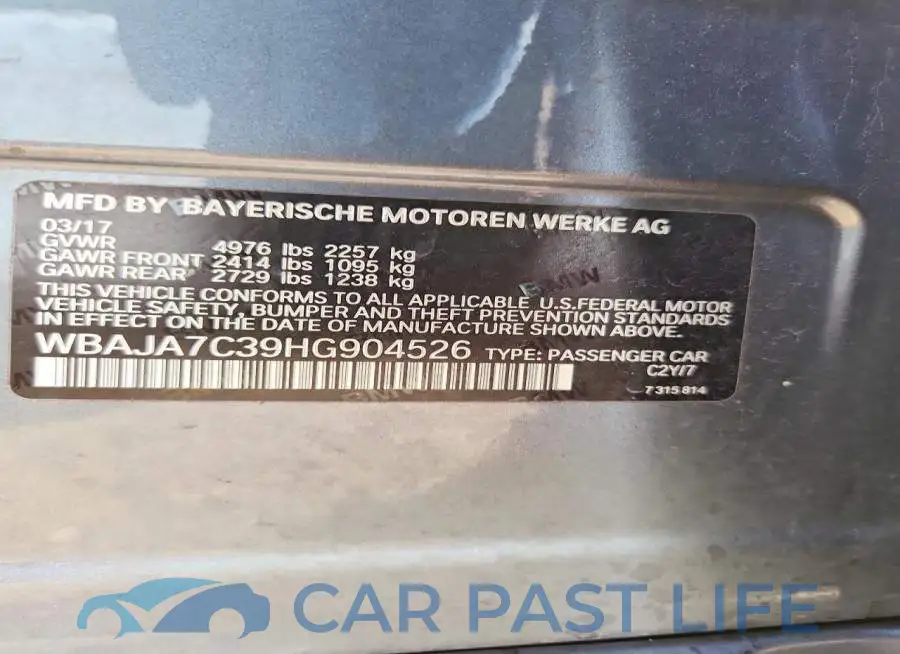 WBAJA7C39HG904526# 12