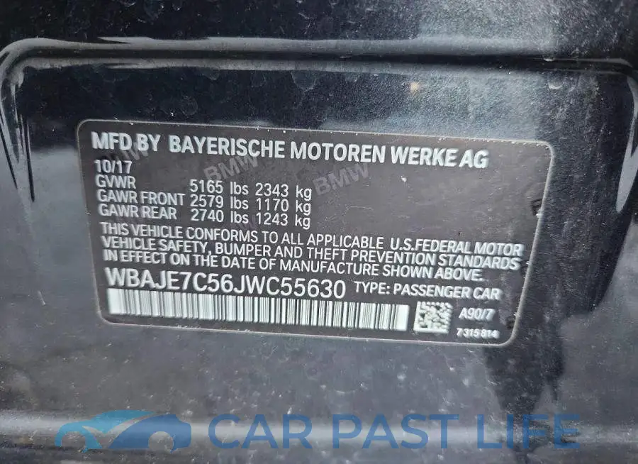 WBAJE7C56JWC55630# 12