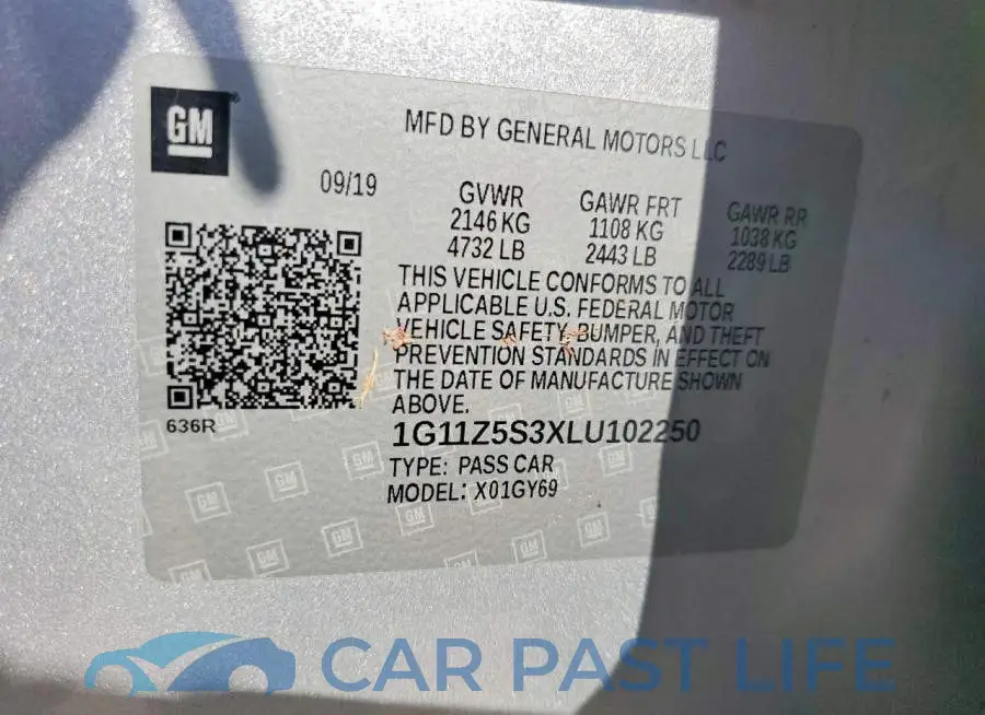 1G11Z5S3XLU102250# 12