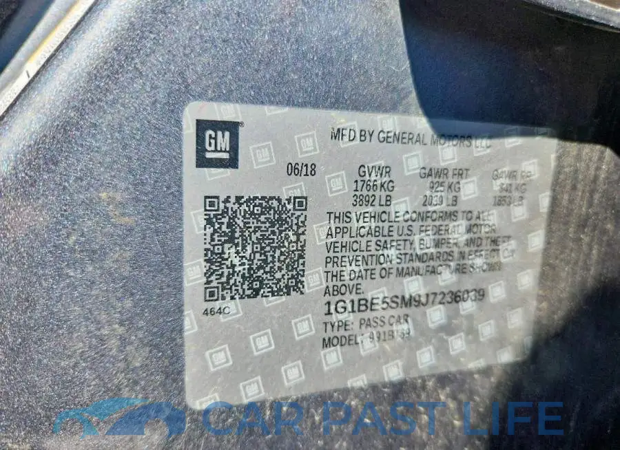 1G1BE5SM9J7236039# 12