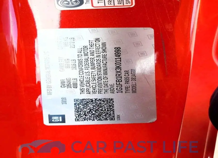 1G1FB1RX3K0114998# 12