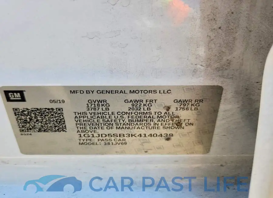 1G1JD5SB3K4140438# 12