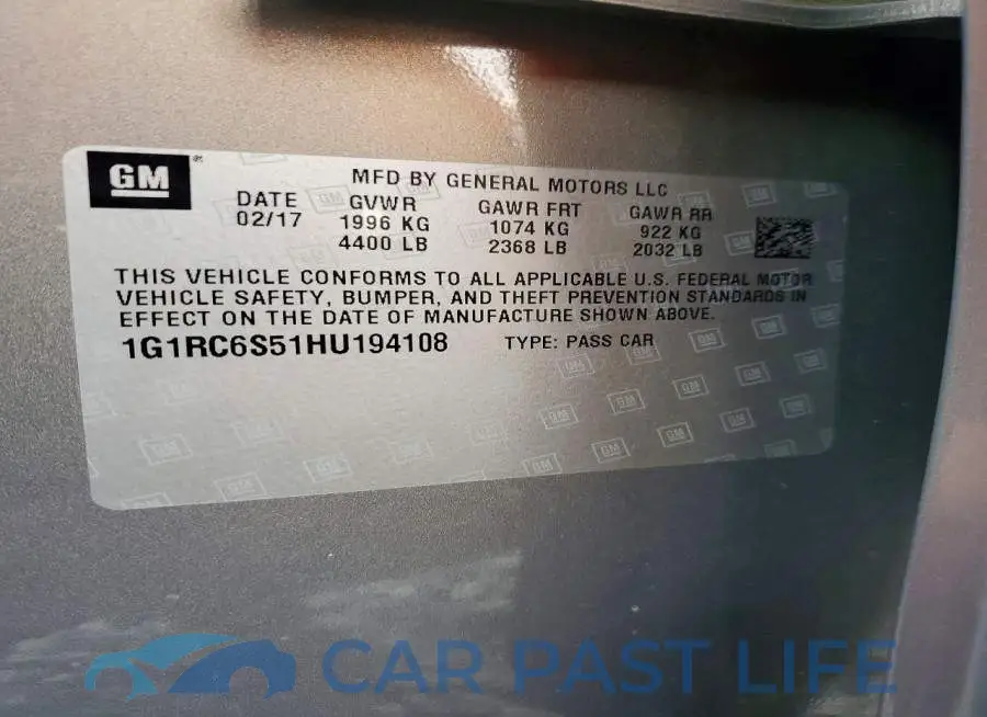 1G1RC6S51HU194108# 12