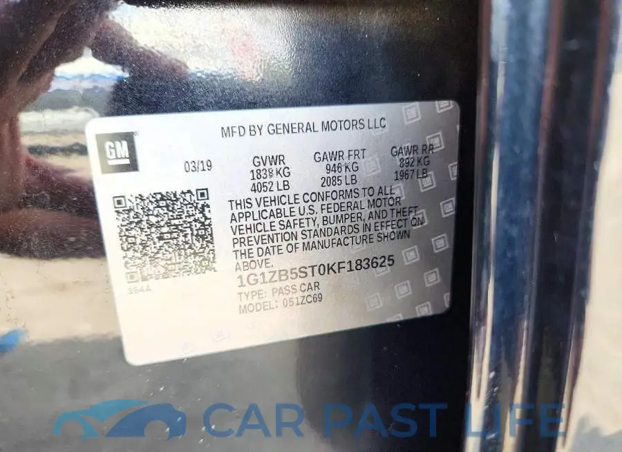 1G1ZB5ST0KF183625# 12