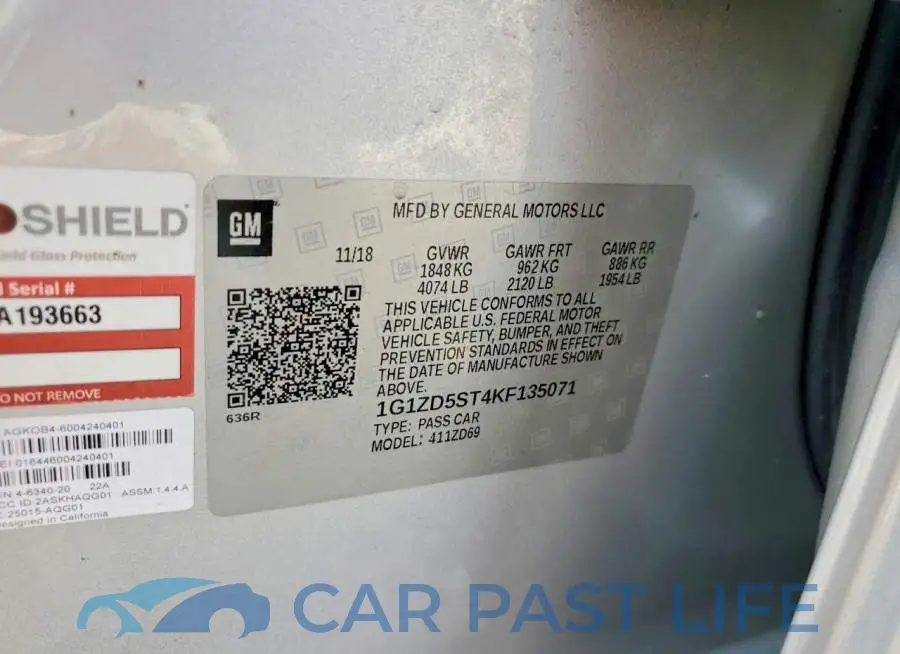 1G1ZD5ST4KF135071# 12