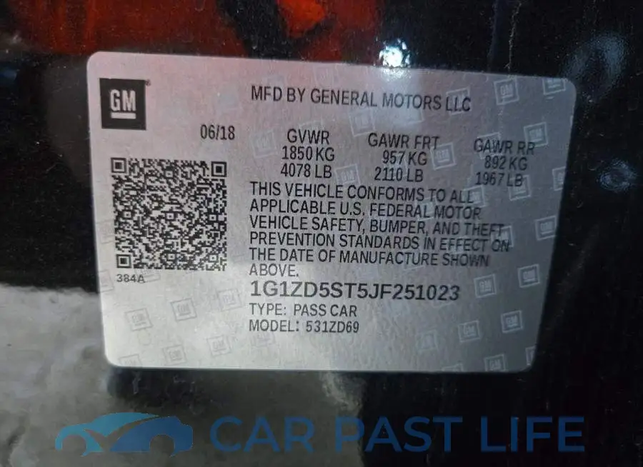 1G1ZD5ST5JF251023# 12