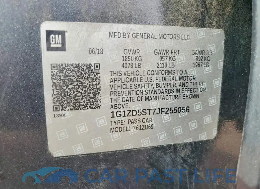 1G1ZD5ST7JF255056# 12