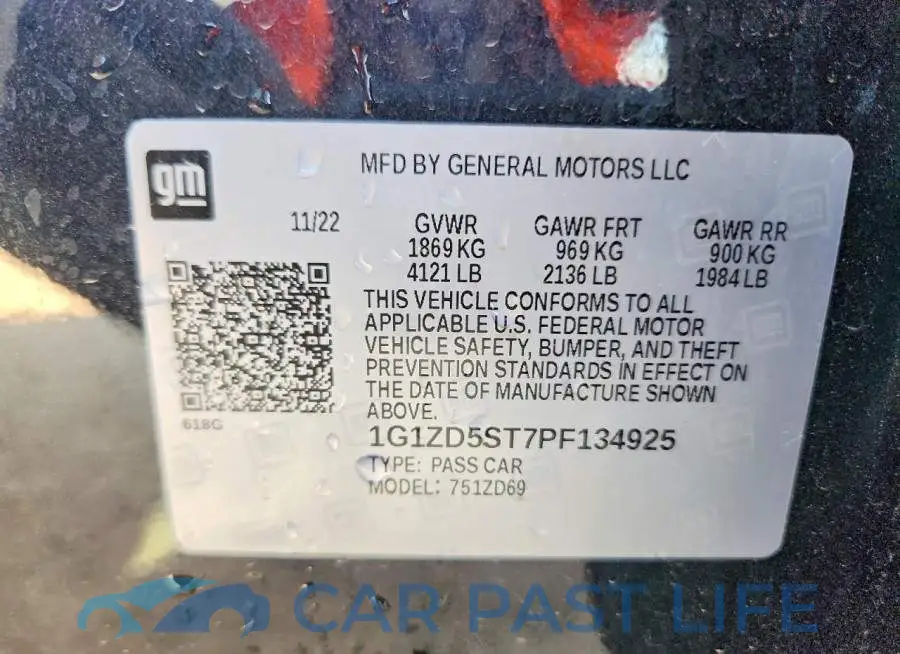 1G1ZD5ST7PF134925# 12