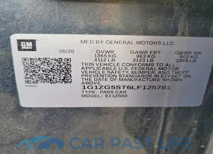 1G1ZG5ST6LF125781# 12