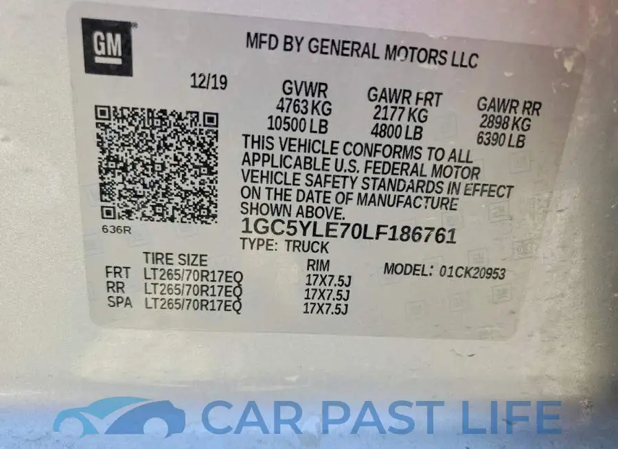 1GC5YLE70LF186761# 12