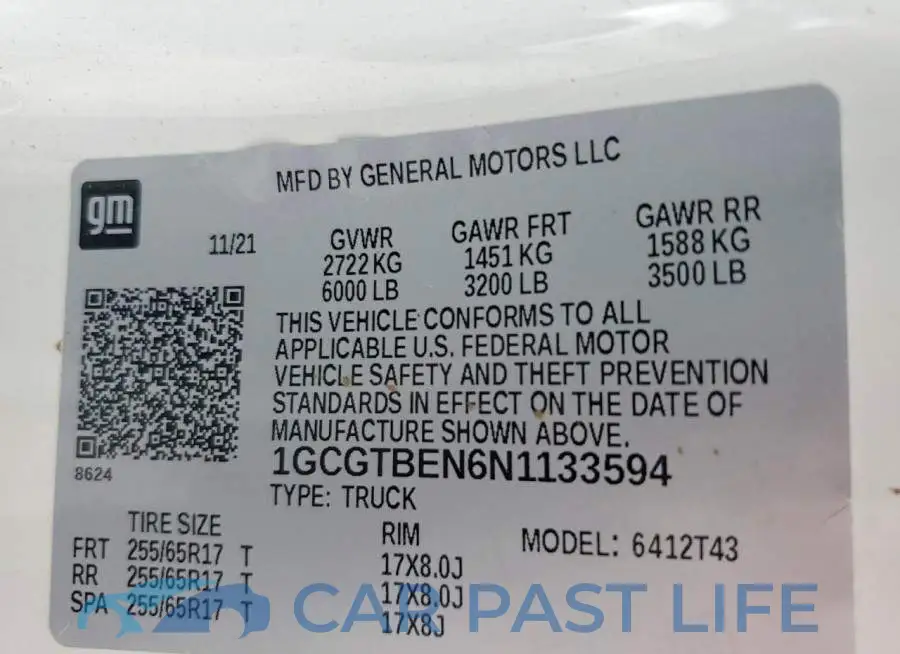 1GCGTBEN6N1133594# 13