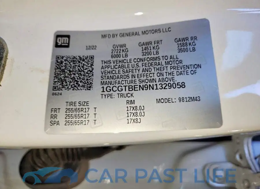 1GCGTBEN9N1329058# 12