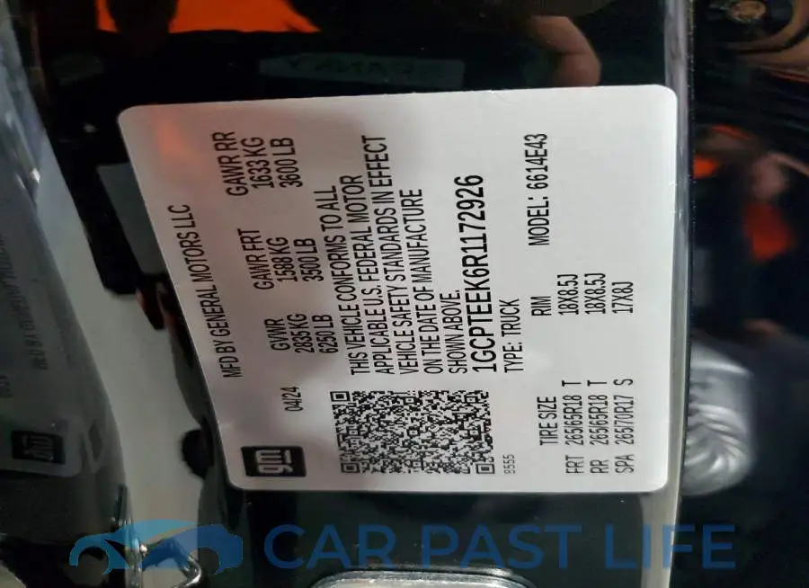 1GCPTEEK6R1172926# 12