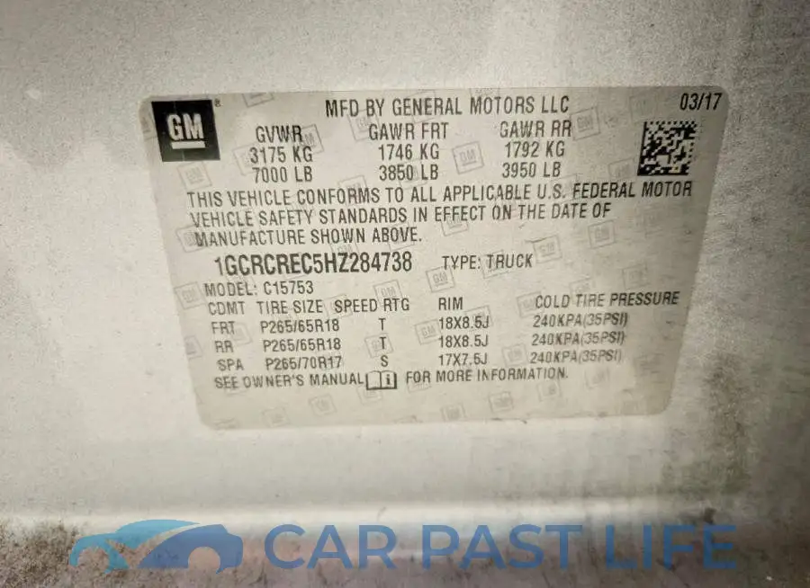1GCRCREC5HZ284738# 12
