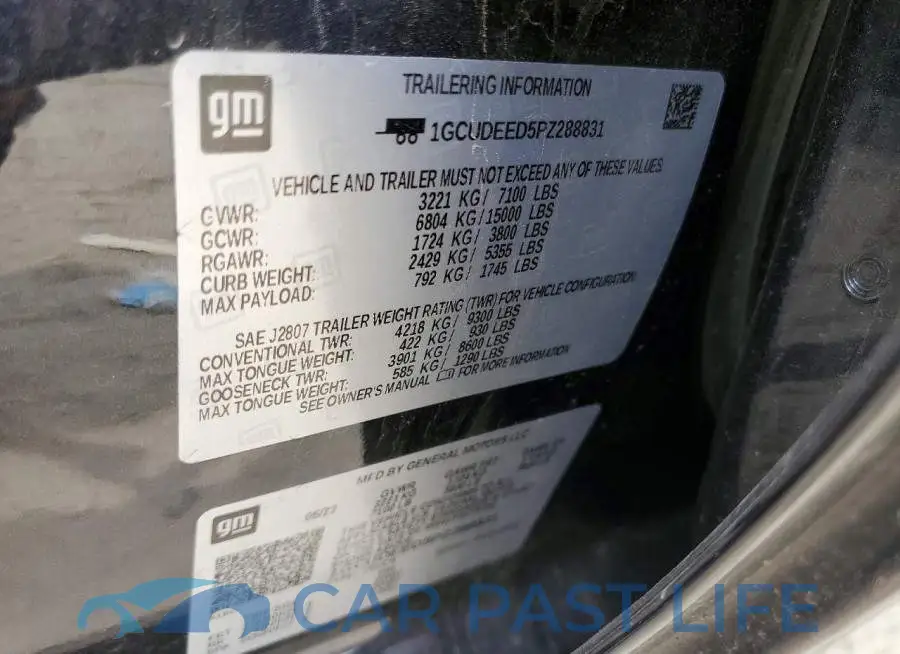 1GCUDEED5PZ288831# 12
