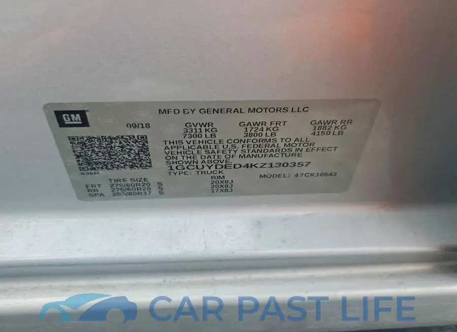 1GCUYDED4KZ130357# 13