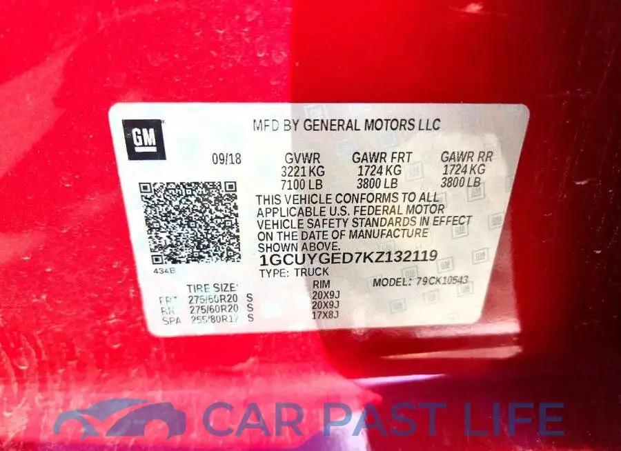 1GCUYGED7KZ132119# 13