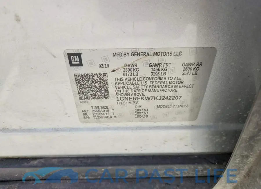 1GNERFKW7KJ242207# 13