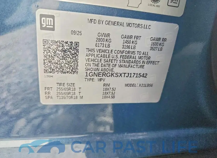 1GNERGKSXTJ171542# 13