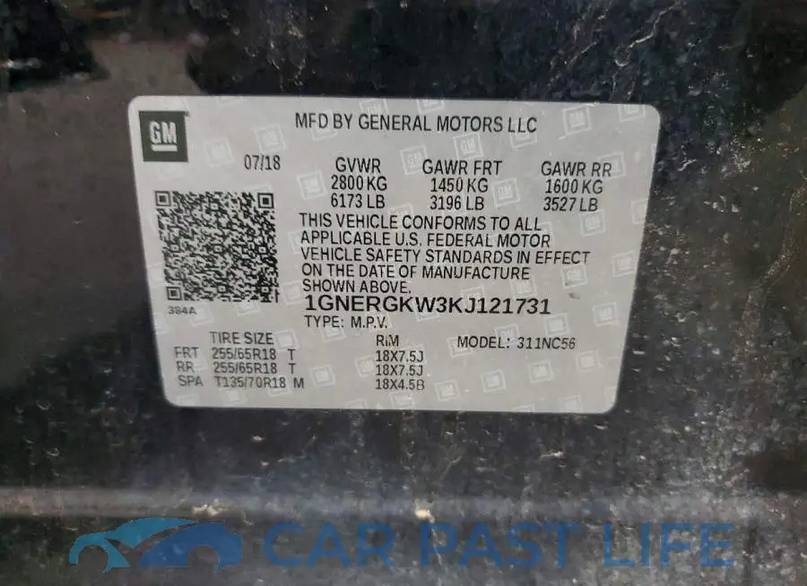 1GNERGKW3KJ121731# 13