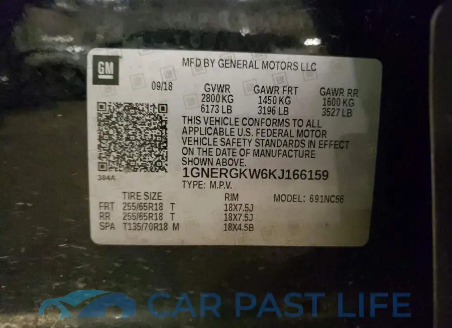 1GNERGKW6KJ166159# 13
