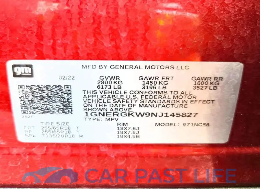 1GNERGKW9NJ145827# 13