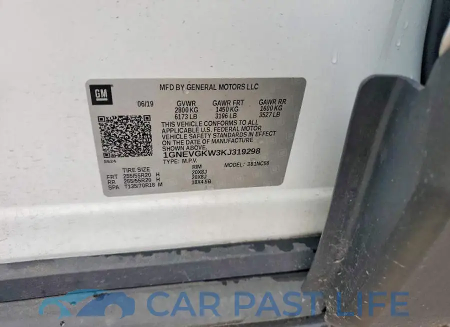 1GNEVGKW3KJ319298# 13
