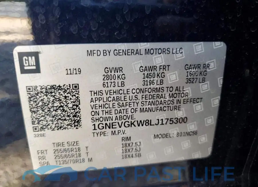 1GNEVGKW8LJ175300# 14