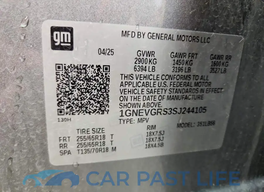 1GNEVGRS3SJ244105# 14
