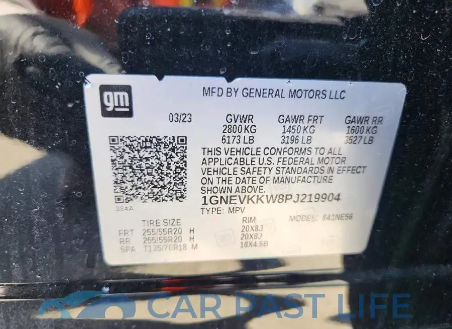 1GNEVKKW8PJ219904# 12