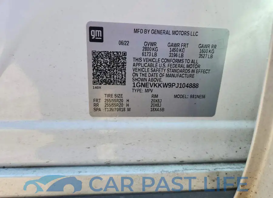 1GNEVKKW9PJ104888# 13
